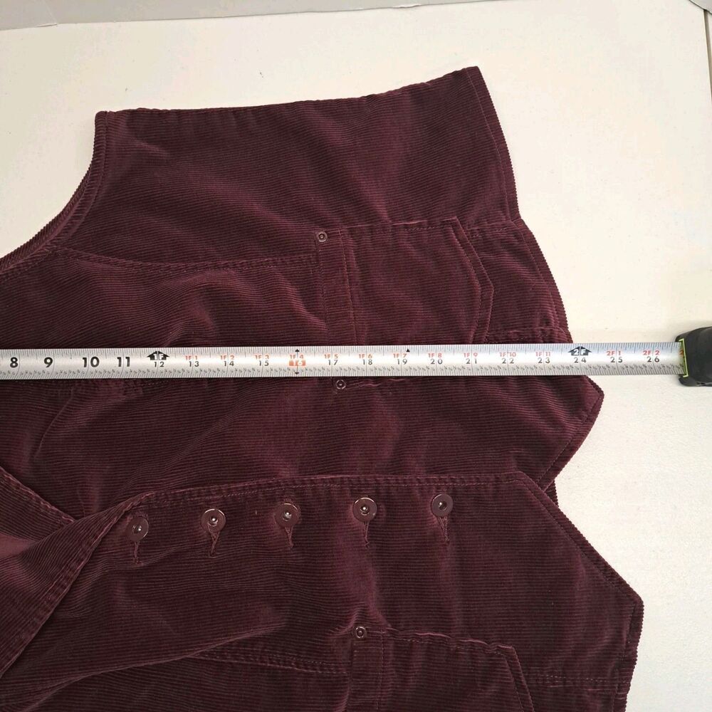 Denim & Co Burgundy Corduroy Button Up Vest Women's 1X - Picture 7 of 7